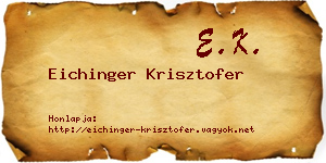 Eichinger Krisztofer névjegykártya